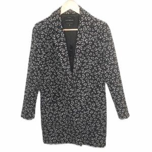 Lucky Brand Pea Coat Floral Black Mid Length Lined Jacket XS